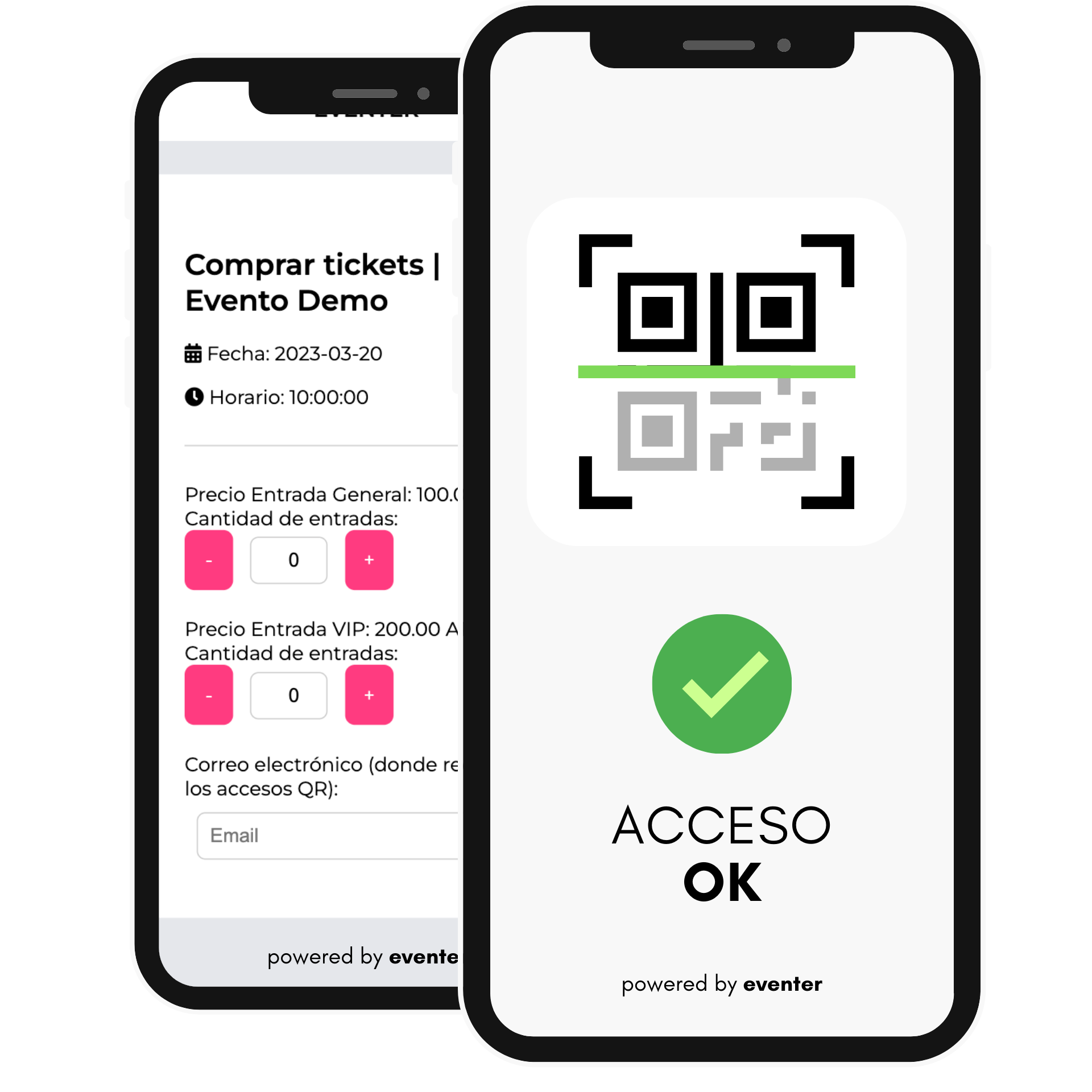 Ilustración de venta de tickets y control de accesos